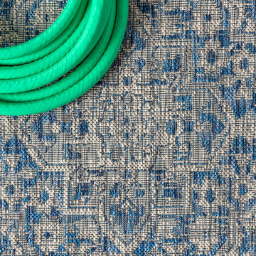 Rozetta Boho Medallion Textured Weave Indoor/outdoor Area Rug